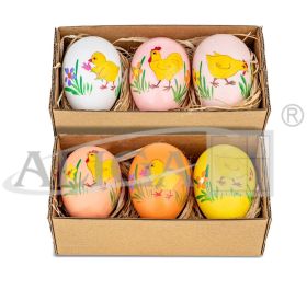 Jajka plastikowe WPJ-7498 kurze, kolorowe, rozm. 6cm, op. 3szt.