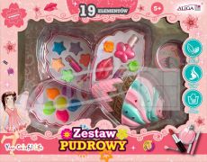 Zestaw pudrowy ZP-2548 11 cieni,3 szminki,2 pędzelki,1 lakier do paznokci,2 spinki PROM