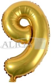 Balony foliowe cyferki BC-34/9/Z 34" złote, 86 cm