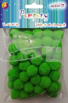 Pompony POM-412 jasnozielone 2cm op.60szt.