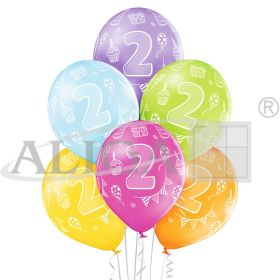 Balony BN06-192 - 2 urodziny - op. 6 szt. PROM