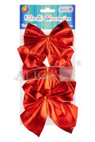 Kokardki KOK-5272 metalizowane czerwone, rozm. 14x12cm, blist. 3szt.