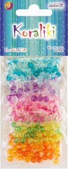 Koraliki plastikowe PJ-2844  rozm. 8mm, op. 50g (10 kol. x 5g)