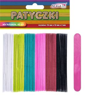 Patyczki PK-1046 mix kolorów, rozm. 114x10x2mm, op. 60szt.