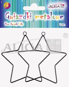 Gwiazdki metalowe RBK-5488 do powieszenia, rozm. 8cm, gr. 1,5mm, op. 2szt. PROM