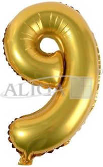 Balony foliowe cyferki BC-34/9/Z 34" złote, 86 cm