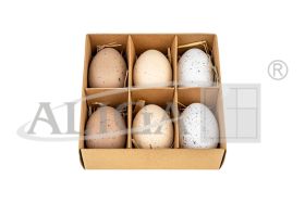 Jajka plastikowe WPJ-7665 kurze, kolorowe, wys. 6 cm op. 6 szt.