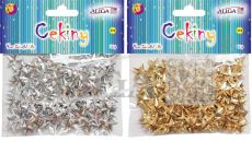 Cekiny MT-6211 gwiazdki srebrne i złote op. 10g