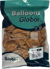Balony BAL23-301M metal., kolor złoty, rozm. 23cm, op. 100szt.