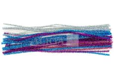 Druciki pluszowe DP-7833 mix kol. metalizowanych, 6mm x 30cm. op. 40szt.
