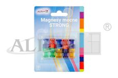 Magnesy MAG-6782 mocne, mix kolorów, rozm. 1,2 x 1,8cm, blist. 10szt.