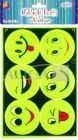 Naklejki odblaskowe NKB-5824 buźki, śr.7cm. Blister zawiera 6 szt.