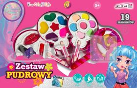 Zestaw pudrowy ZP-2517 13 cieni, 2 szminki, 3 pędzelki, 1 lakier do paznokci PROM