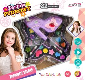 Zestaw pudrowy ZP-2609 18 cieni, 1 szminka, 3 pędzelki PROM