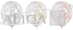 Balony z konfetti BKN-8643 mix zł,sr,czer op.5szt.