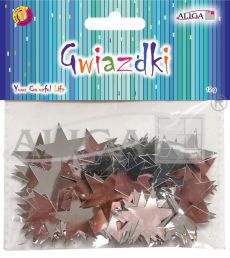 Gwiazdki plastikowe GW-4316 srebrne 3,8cm op.12g