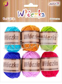 Włóczka WL-9410, dł. 38 m, op.6 szt. w mixie kolorystycznym 