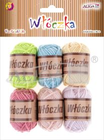 Włóczka WL-9427, dł. 38 m, op.6 szt. w mixie kolorystycznym 