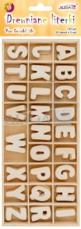Zestaw literek drewnianych CD-2622 w pudełku, rozm. literek 2,2cm, 130szt.