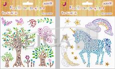 Dżety JET-1169 kryształki samoprzylepne w formie naklejek, mix, blist. 17x16cm PROM