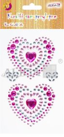 Dżety JET-3194 kryształki samoprzylepne serca, blist. 9,5x15,5cm PROM