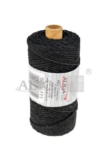 Sznurek bawełniany SBW-111 czarny 3mm x 100m (splot 21 nitek)