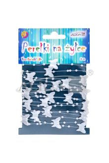 Motylki i perełki WSP-5181 na żyłce, rozm. 17mm i 3mm, dł. 3m