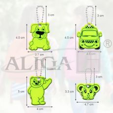 Breloczki odblaskowe CB-7542 dwustronne, mix wzorów, op. 12szt.