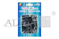 Guziki plastikowe GUZ-7597 czarne, mix rozm., 10-30mm, op. 30g