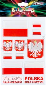 Naklejki wypukłe NK-0666 w barwach narodowych, rozm. 14x21cm