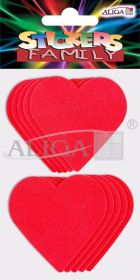 Naklejki piankowe NK-5401 czer. serca, rozm. 6cm, op. 10szt.