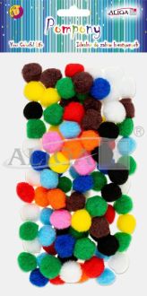 Pompony POM-7306 mix kolorów, rozm. 2,5cm, op. 90szt.