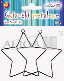 Gwiazdki metalowe RBK-5488 do powieszenia, rozm. 8cm, gr. 1,5mm, op. 2szt. PROM