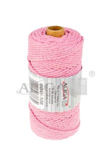 Sznurek bawełniany SBW-108 różowy 3mm x 100m (splot 21 nitek)