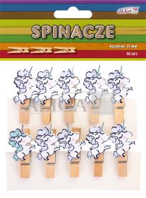 Spinacze SPIN-6127 drewniane jednorożce, op.10szt., rozm 35mm PROM