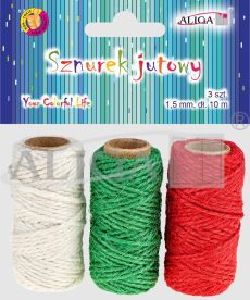 Sznurek jutowy SZJ-9256 rozm. 1,5mm x 10m, op. zawiera 3 kolory