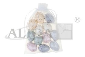 Jajka plastikowe WPJ-0642 kolorowe, z zawieszką, rozm. 4cm, op. 12szt.