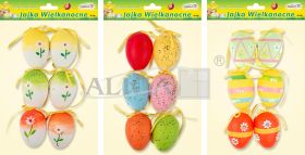 Easter eggs WPJ-8897 plastic, 6 cm. Hand painting. Pack. contains 6 pcs.