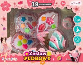 Zestaw pudrowy ZP-2548 11 cieni,3 szminki,2 pędzelki,1 lakier do paznokci,2 spinki PROM