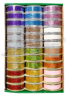 Glitter ribbon WSB-25 25mm x 2,7m displ.