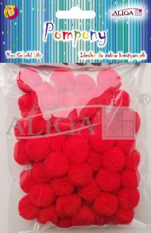 Pompony POM-403 czer 2cm op.60szt.
