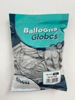 Balony BAL23-302M metal., kolor srebrny, rozm. 23cm, op. 100szt.