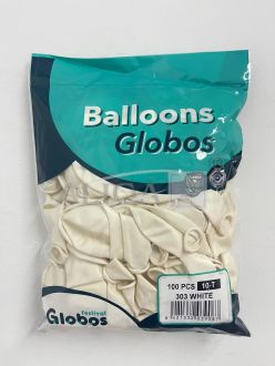 Balony BAL23-303M metal., kolor biały, rozm. 23cm, op. 100szt.