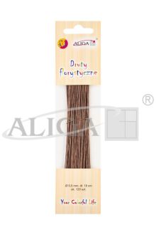 Druty florystyczne DA-4008 brązowe, rozm. 0,5mm x 18cm, pudełko zawiera 120szt.