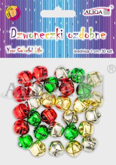 Dzwoneczki DZW-7738 ozdobne  mix kolorów 1cm / 30szt.