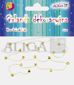 Girlanda z dzwoneczkami GIR-4879 kolor złoty, dł. 2m