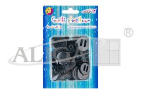 Guziki plastikowe GUZ-7597 czarne, mix rozm., 10-30mm, op. 30g