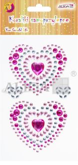 Dżety JET-3194 kryształki samoprzylepne serca, blist. 9,5x15,5cm PROM