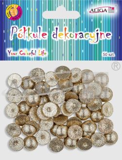 Półkule brokatowe KSB-2457 złote mini 13MM op.50szt. PROM