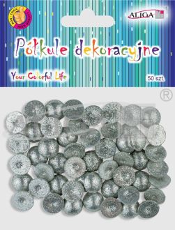 Półkule brokatowe KSB-2464 sr mini 13mm op.50szt. PROM